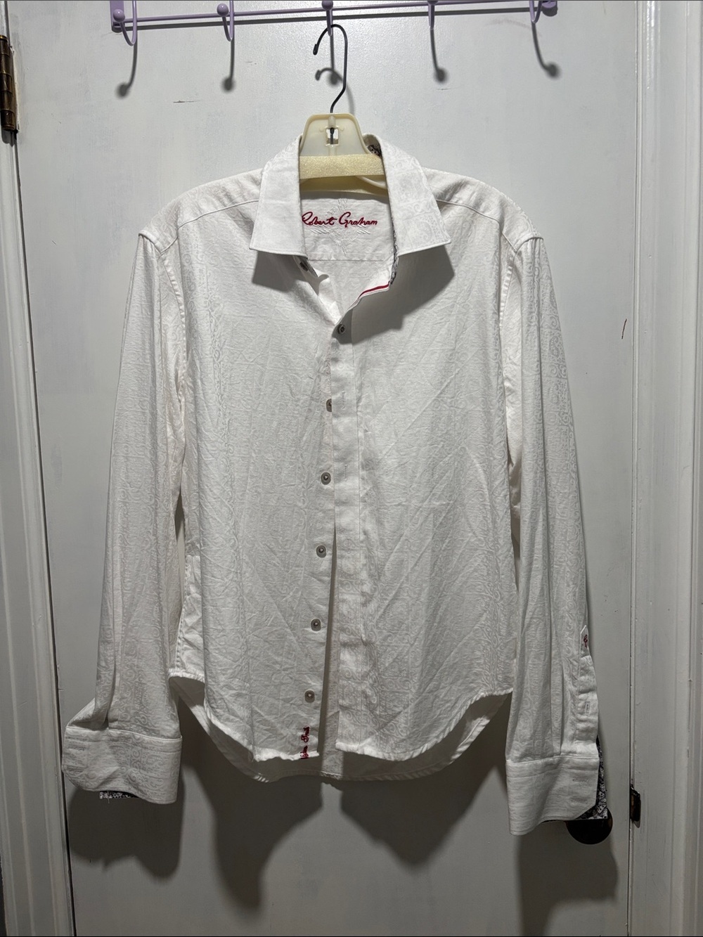 ROBERT GRAHAM paisley button down cotton blouse top